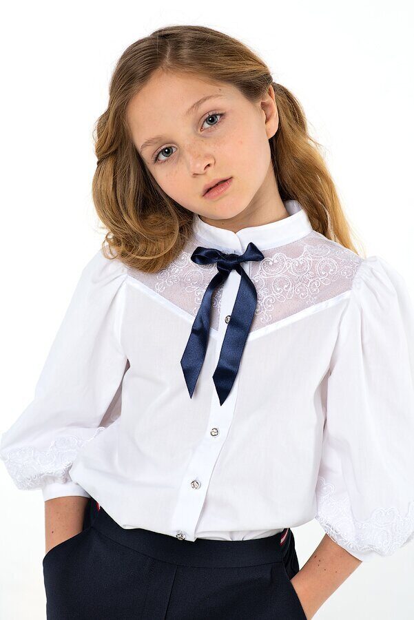 Фото товара Блузка школьная для девочки 4092-4106-1 от Юные Фантазеры